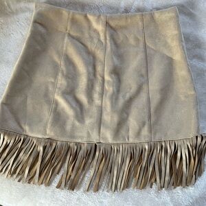 Forever 21 Tan Fringe Skirt